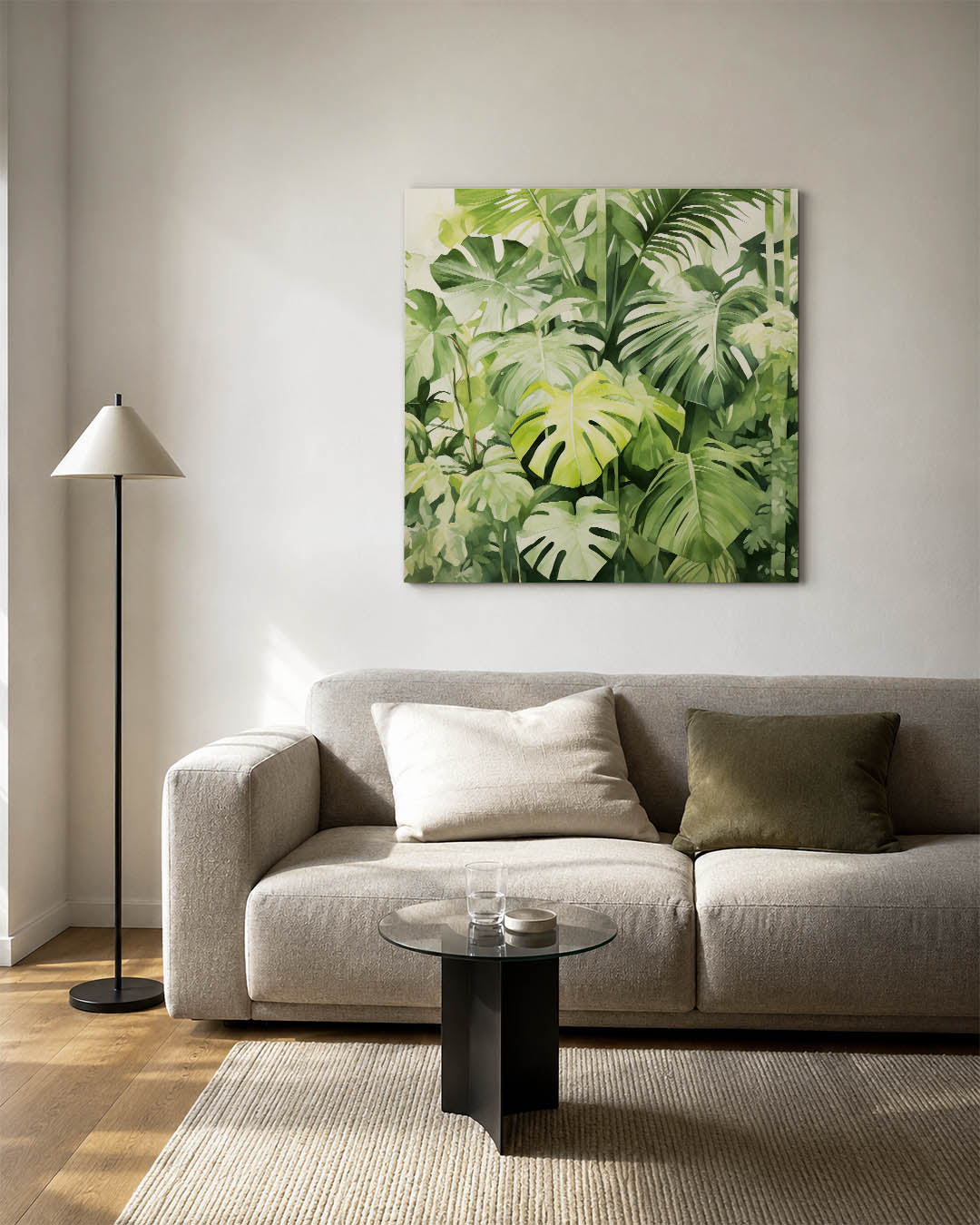 Groene bladeren compositie Kunstwerk
