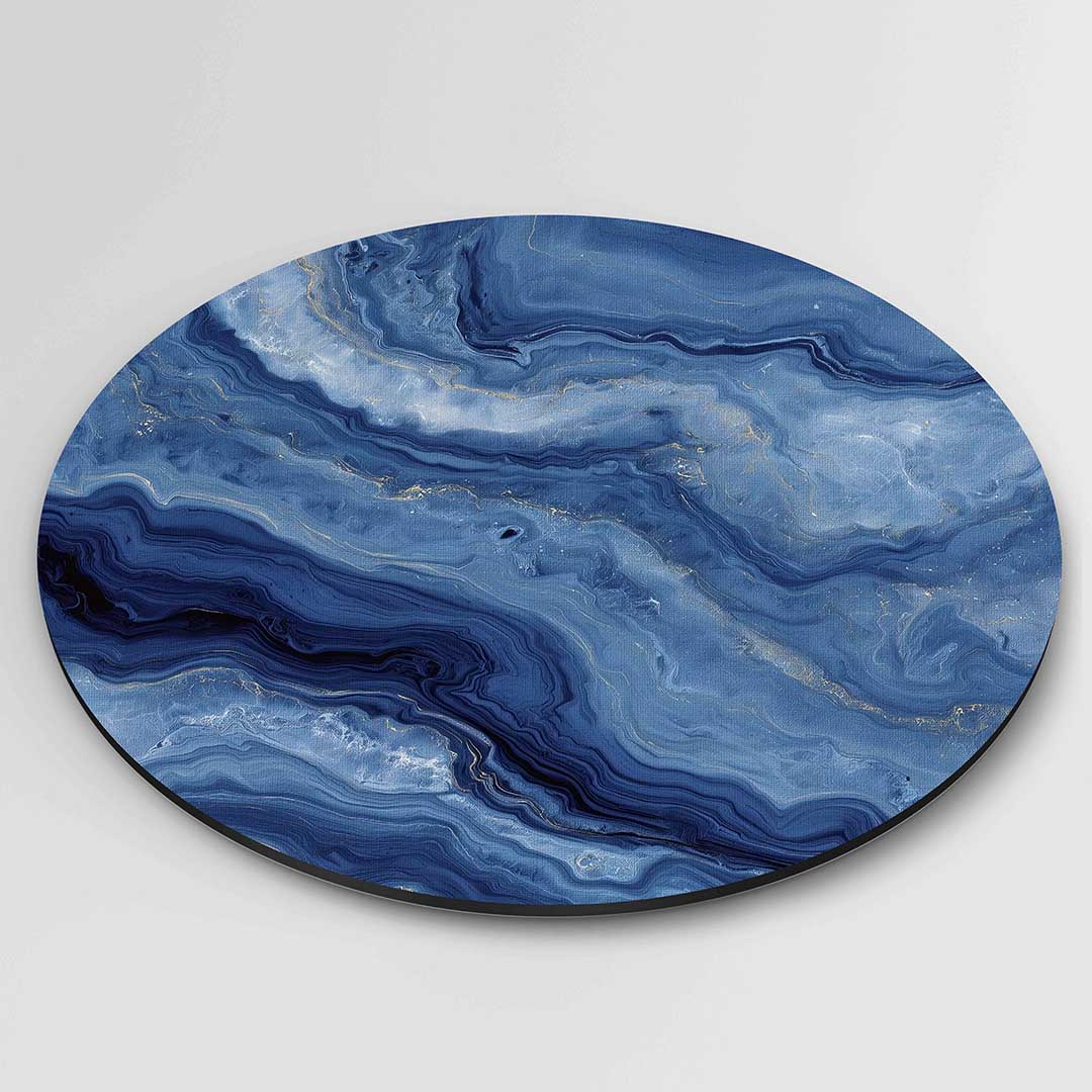 Blauwe marmerstructuur Muurcirkel