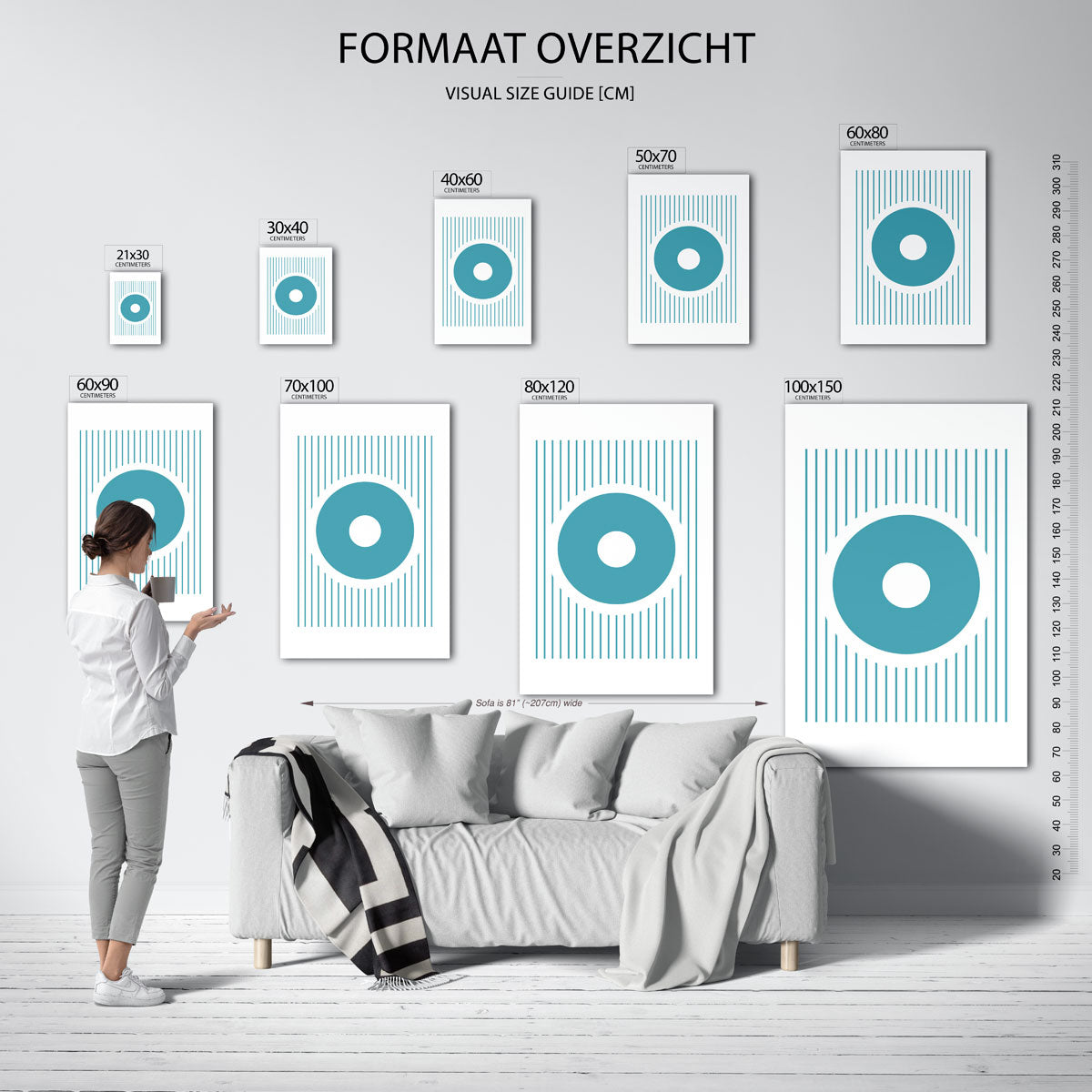 Cirkel en lijnen Poster