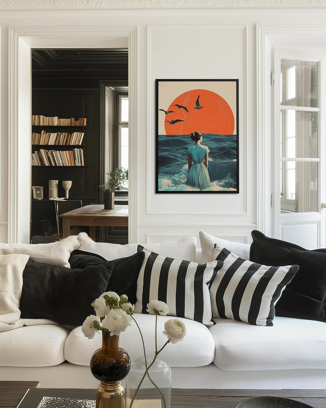 Vrouw bij zee Kunstwerk