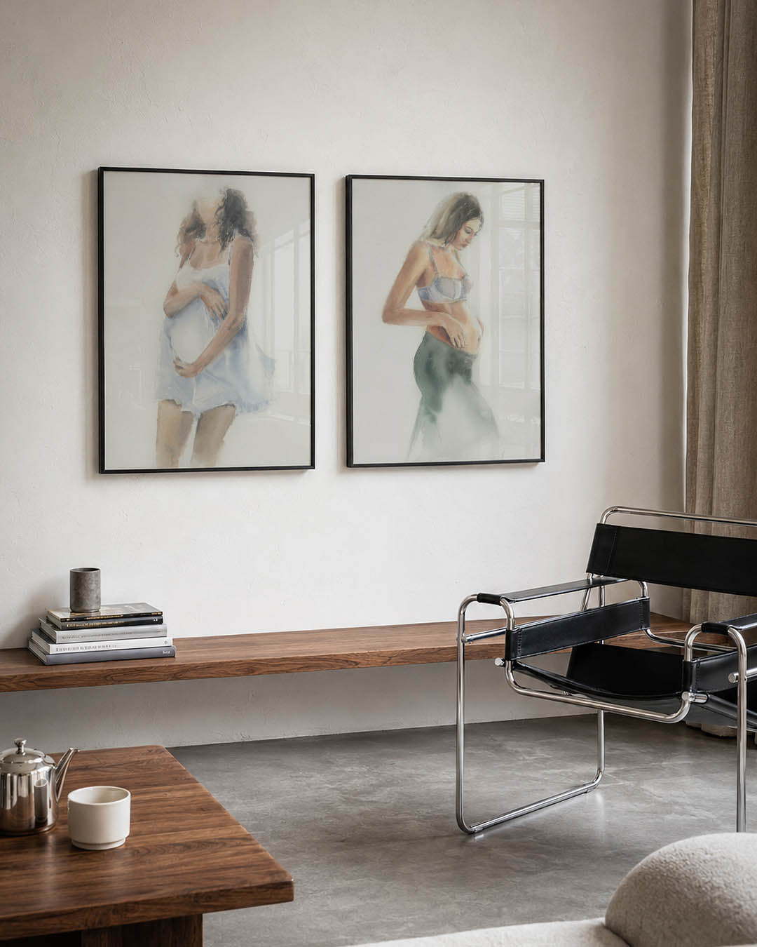 Zachte aquarelfiguur Posterset