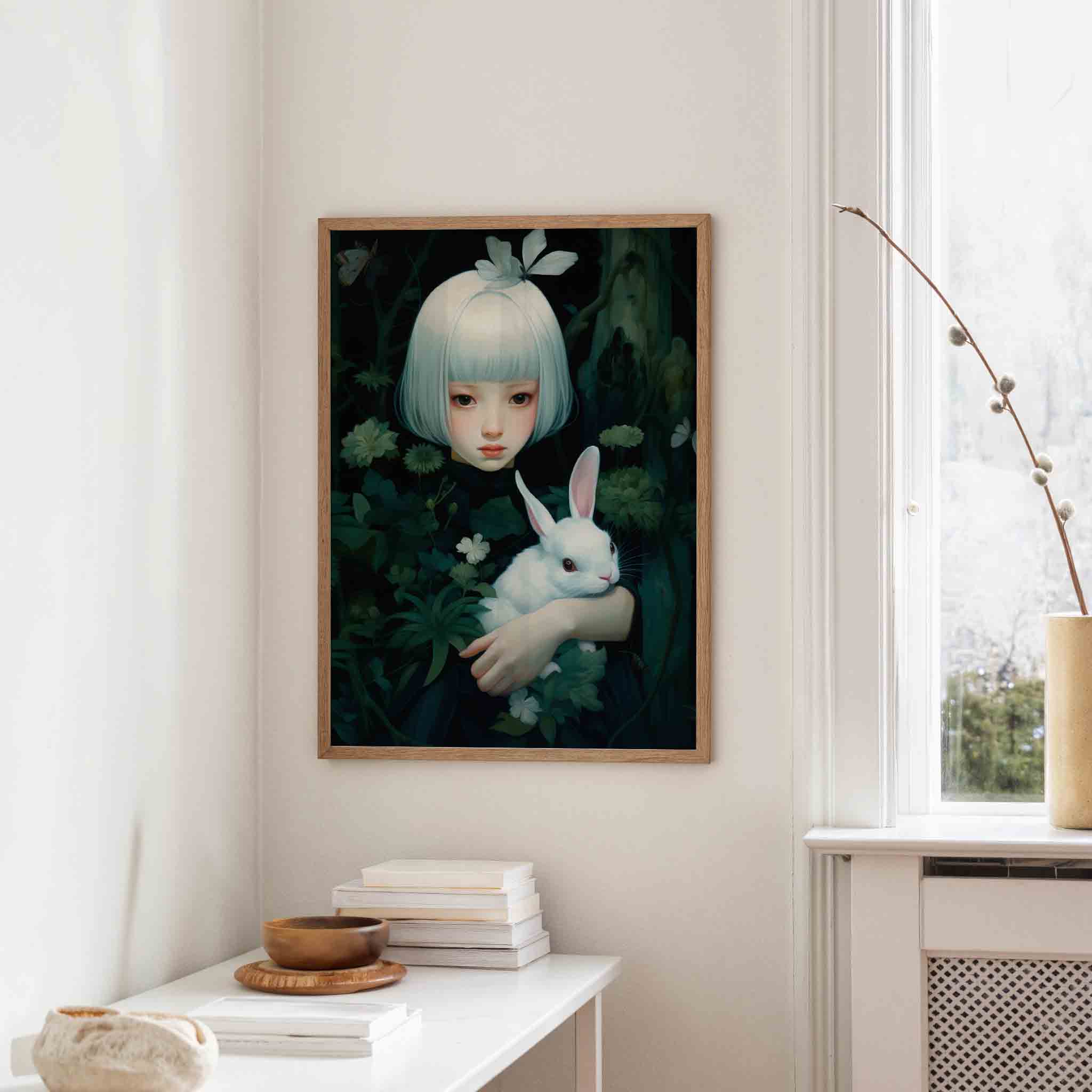 Meisje met konijn Poster