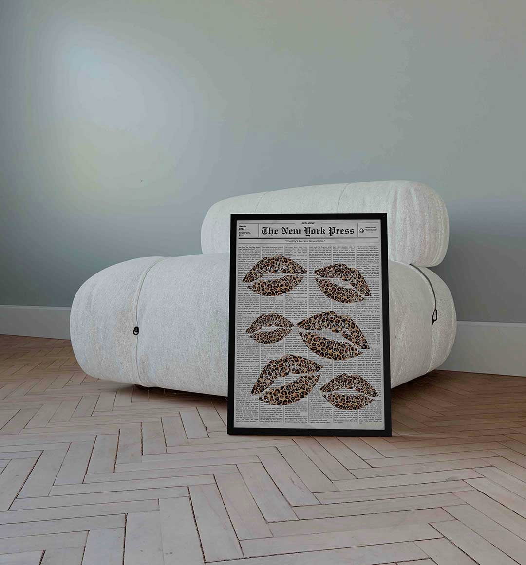 Luipaard lippen Poster