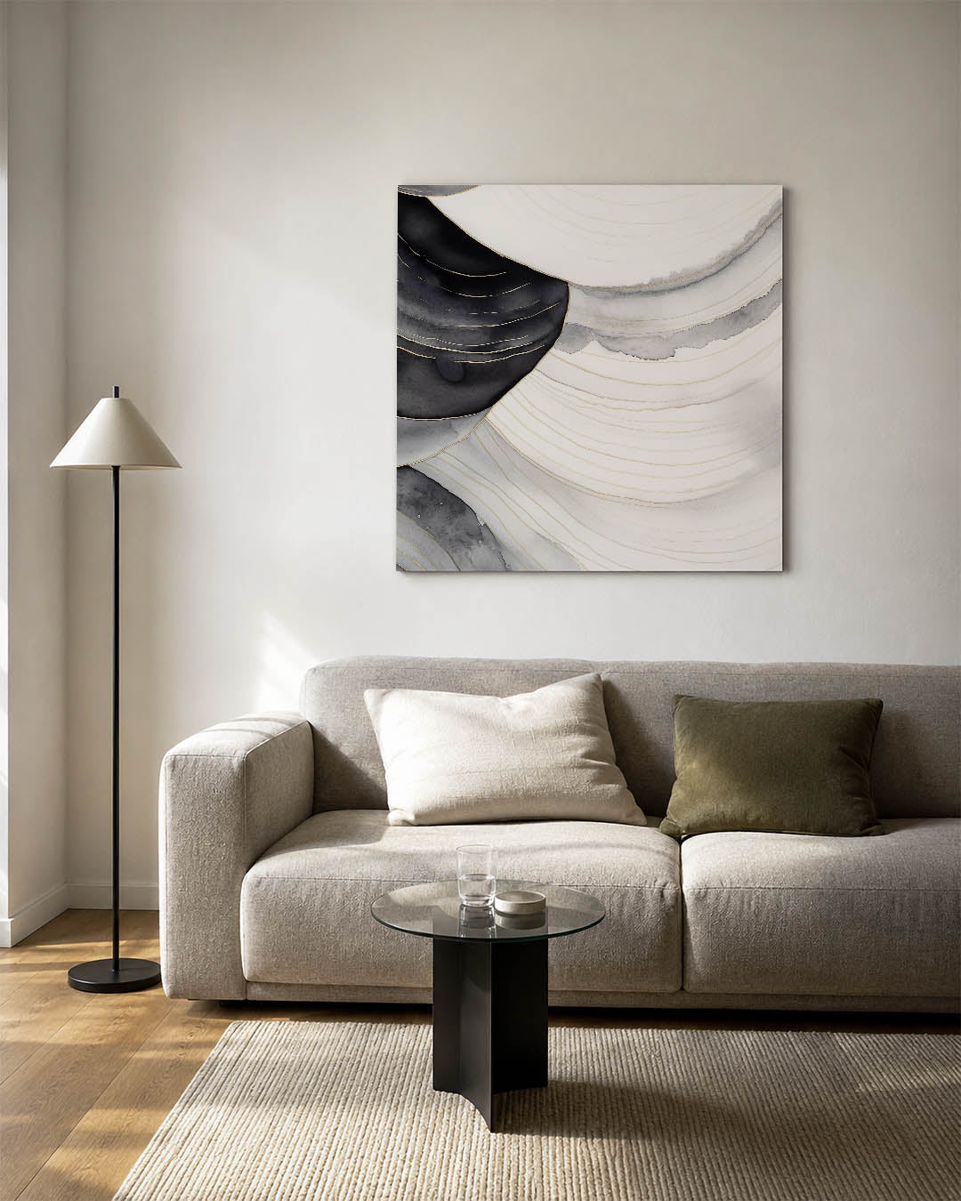 Golvende lijnen compositie Kunstwerk