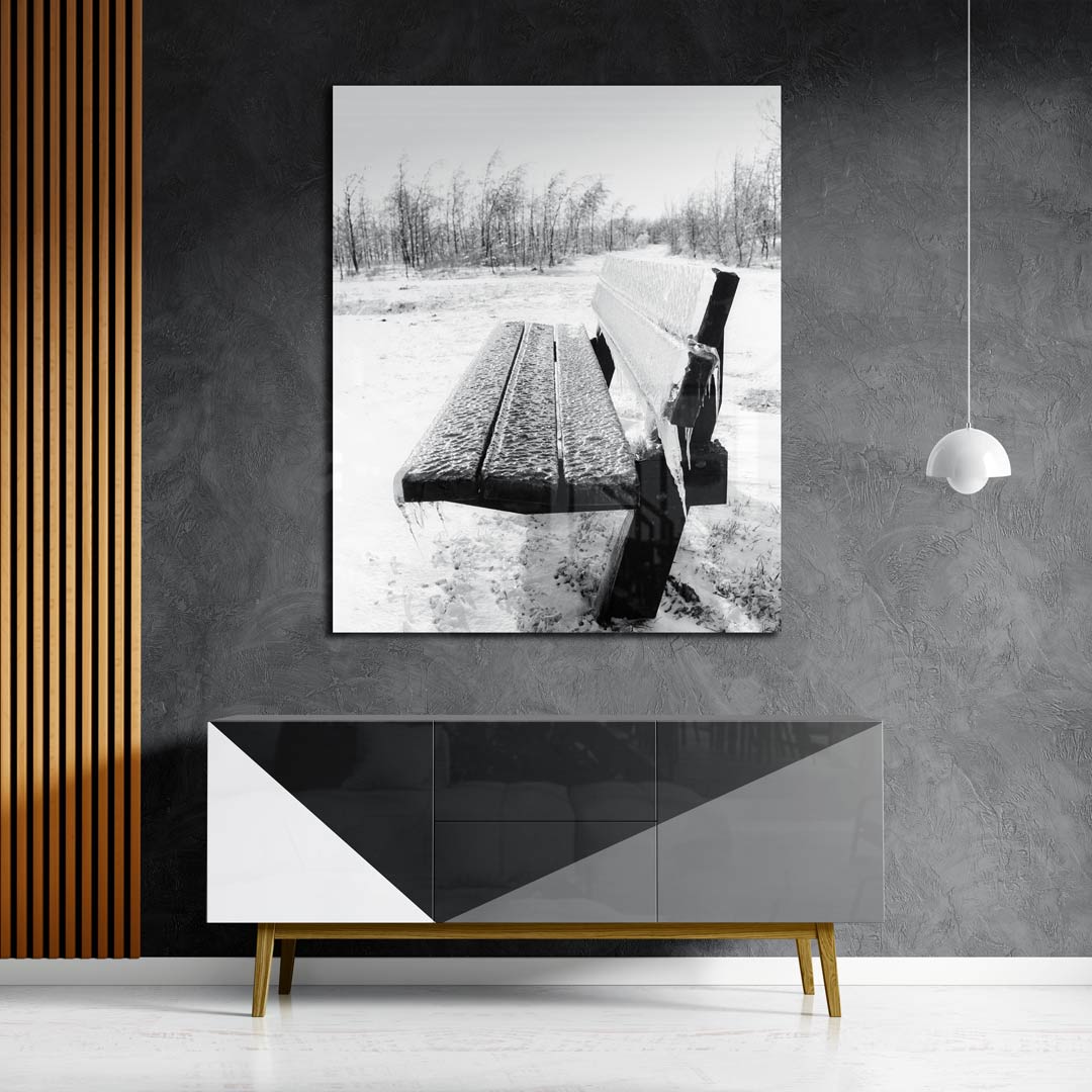 Bank met ijzel Poster-WallArtistic