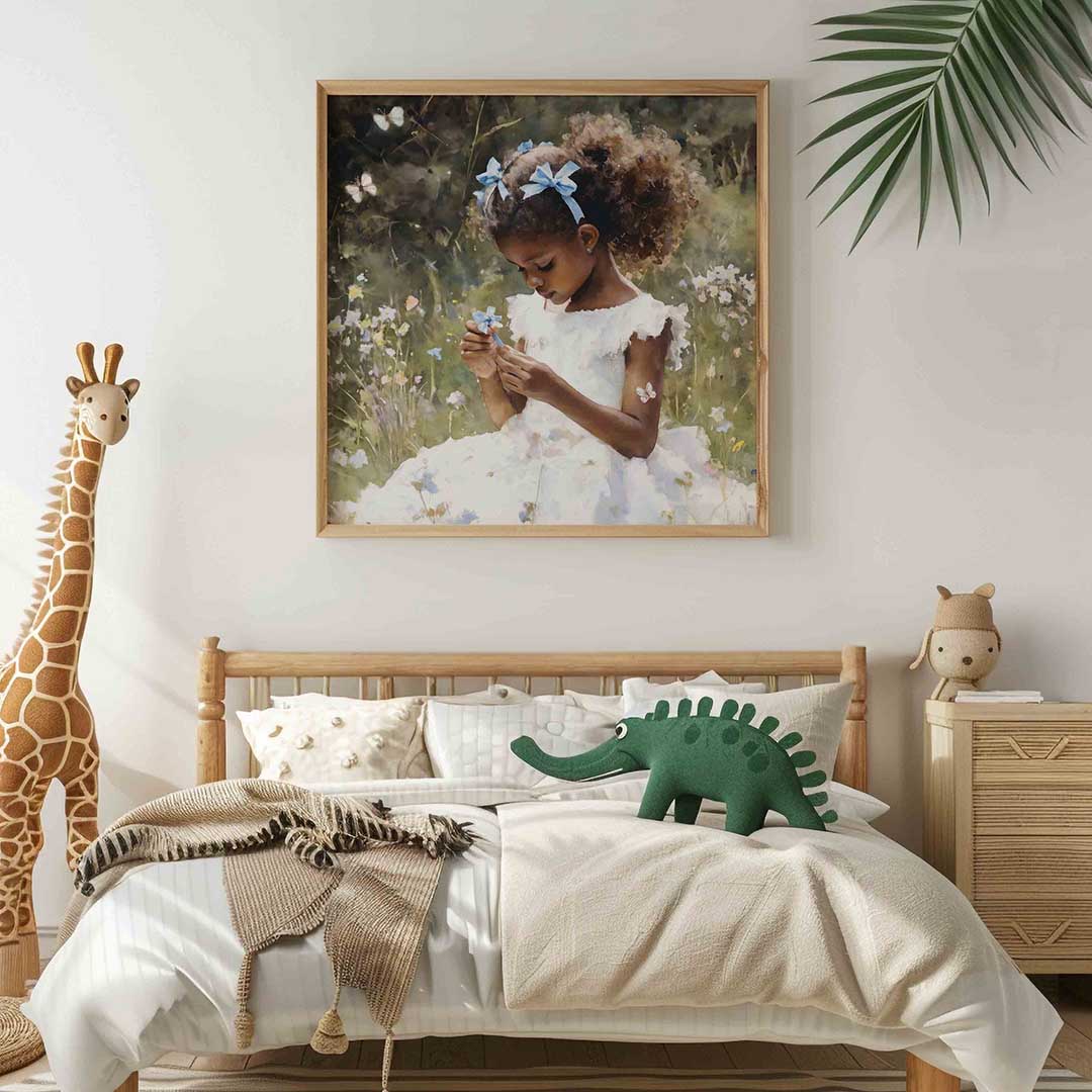 Meisje met bloemen Poster