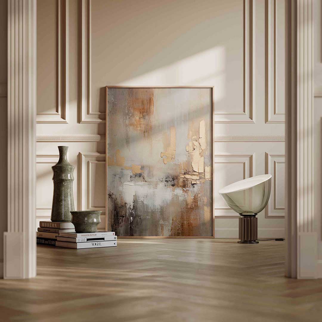 Abstracte beige en bruine textuur Poster