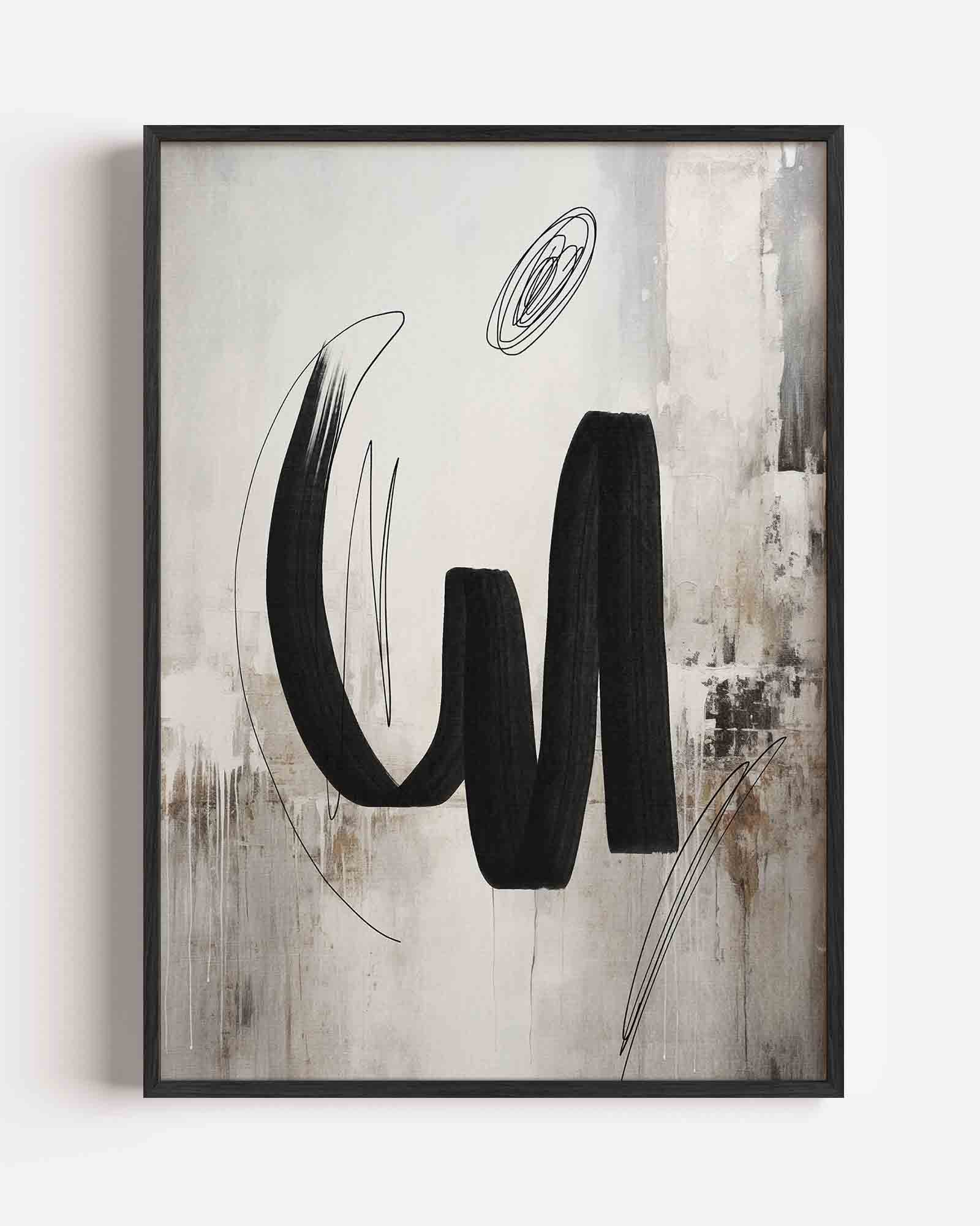 Abstracte zwarte vormen Poster
