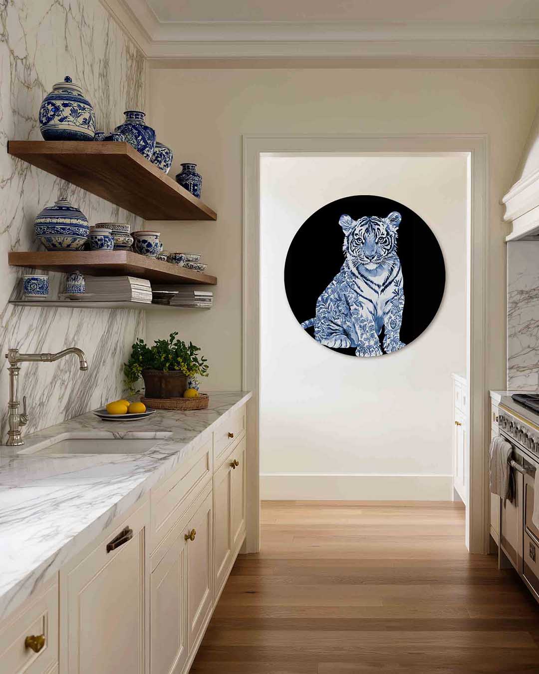 Blauwe tijger Muurcirkel