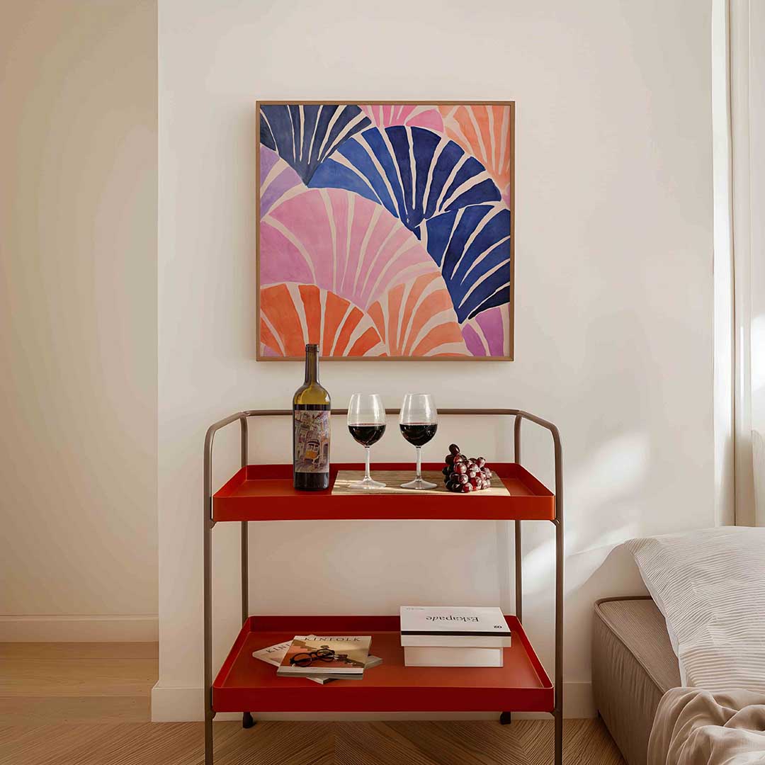 Abstracte waaiervorm Poster