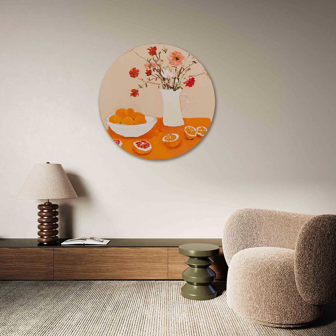 Bloemen en fruit Muurcirkel