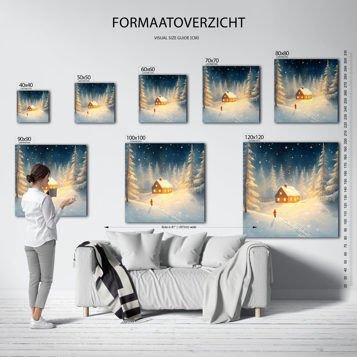 Sneeuwlandschap met huis Poster
