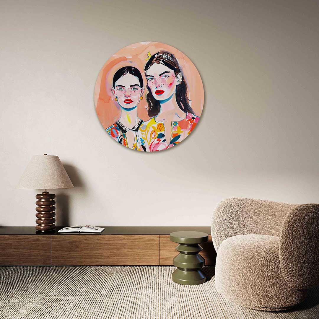 Twee vrouwen portret Muurcirkel