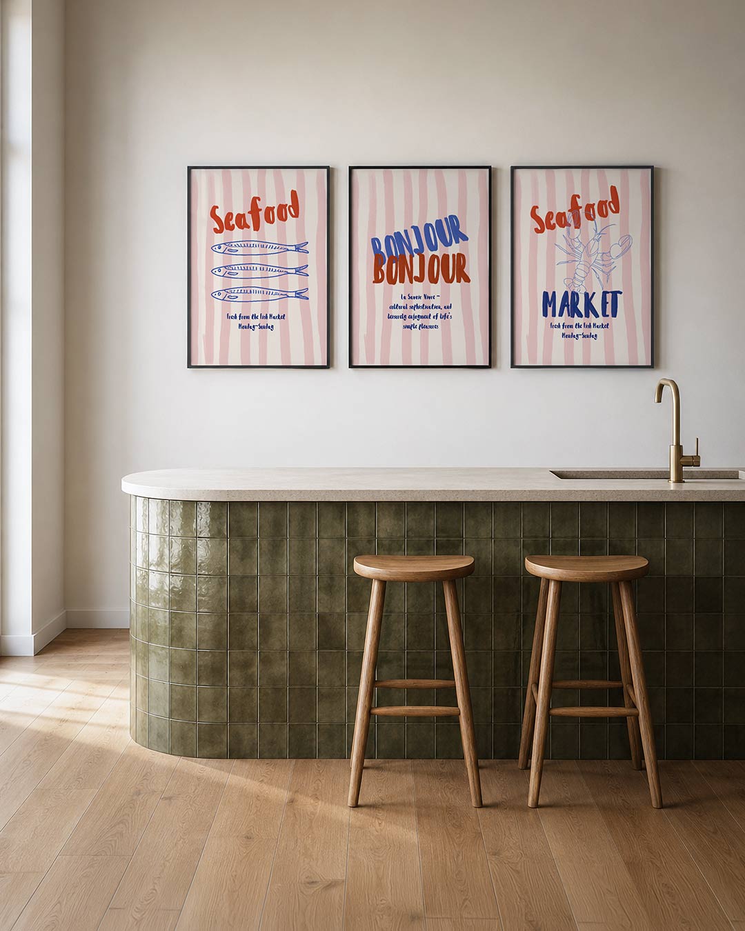 Vissen en strepen Posterset