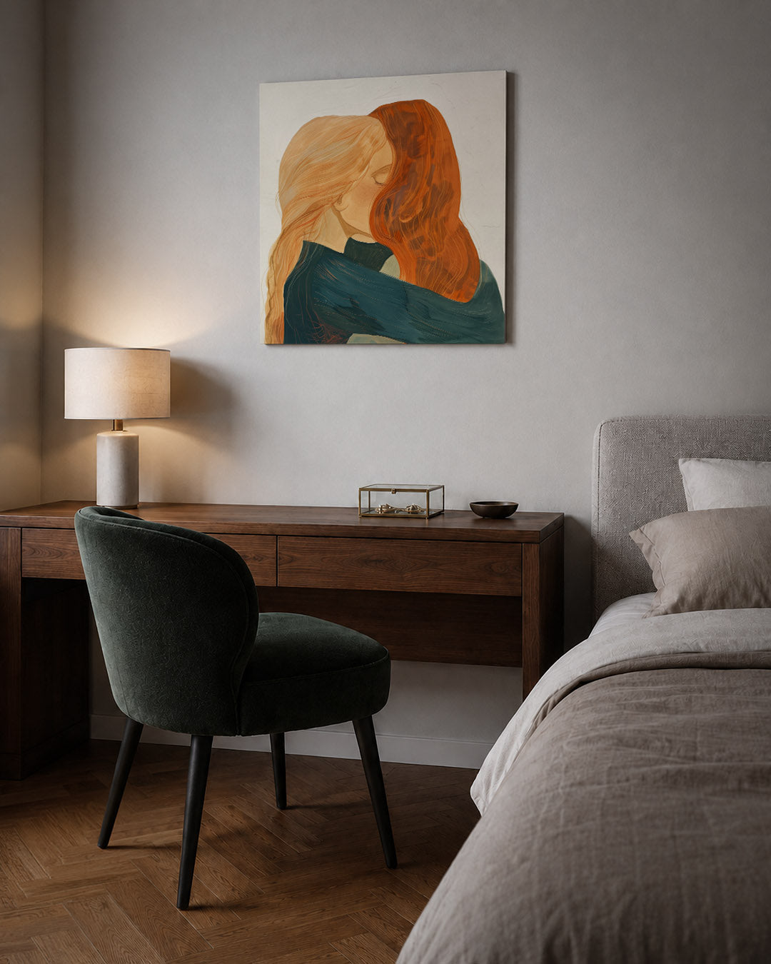 Intieme omhelzing Kunstwerk