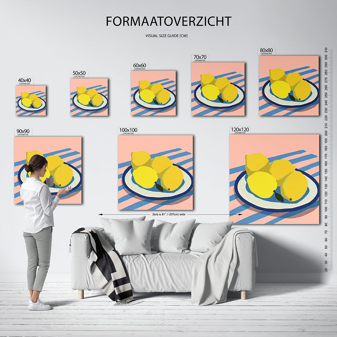 Citroenen op streepjes Kunstwerk