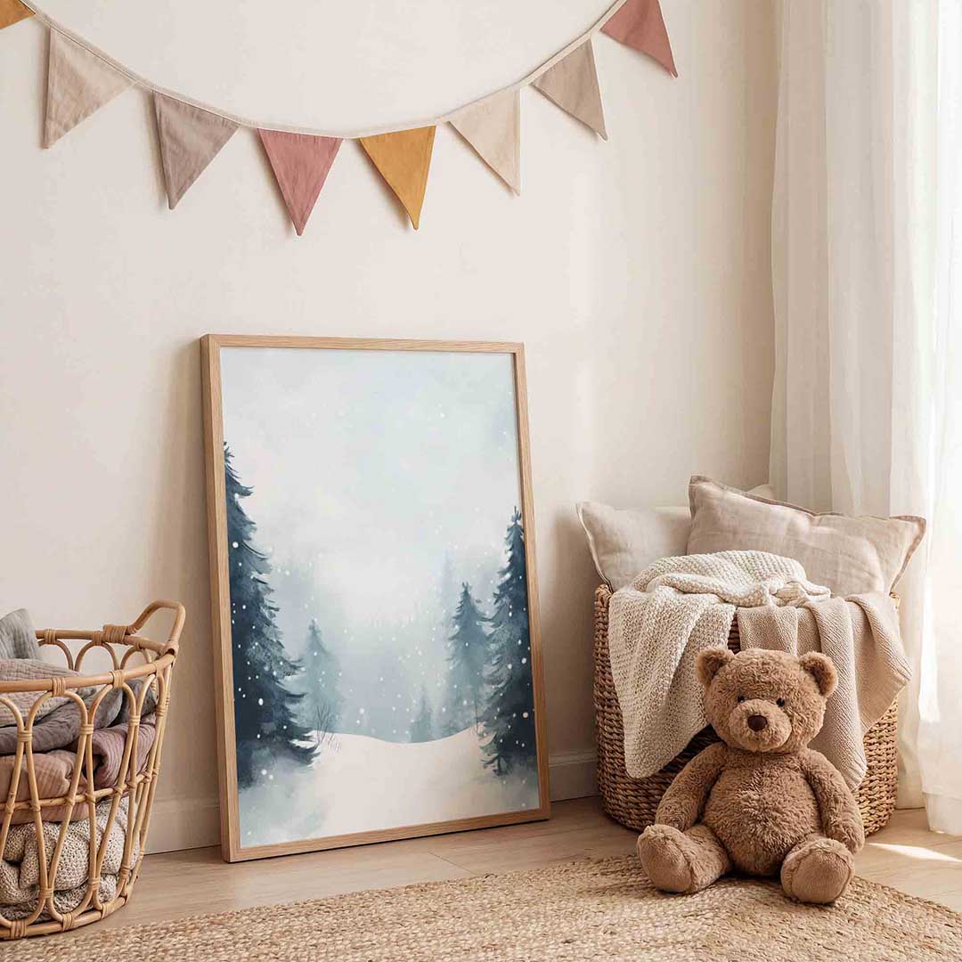 Winterlandschap met sneeuw Poster
