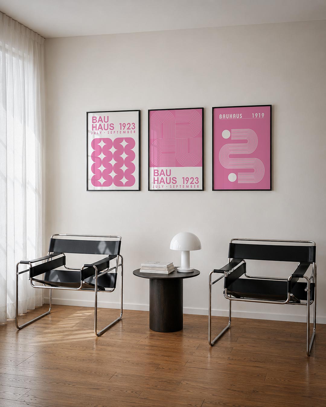 Roze vormenritme Posterset
