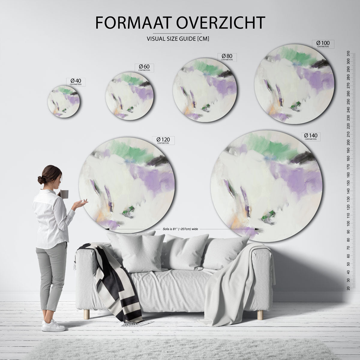 Abstracte vormen Muurcirkel