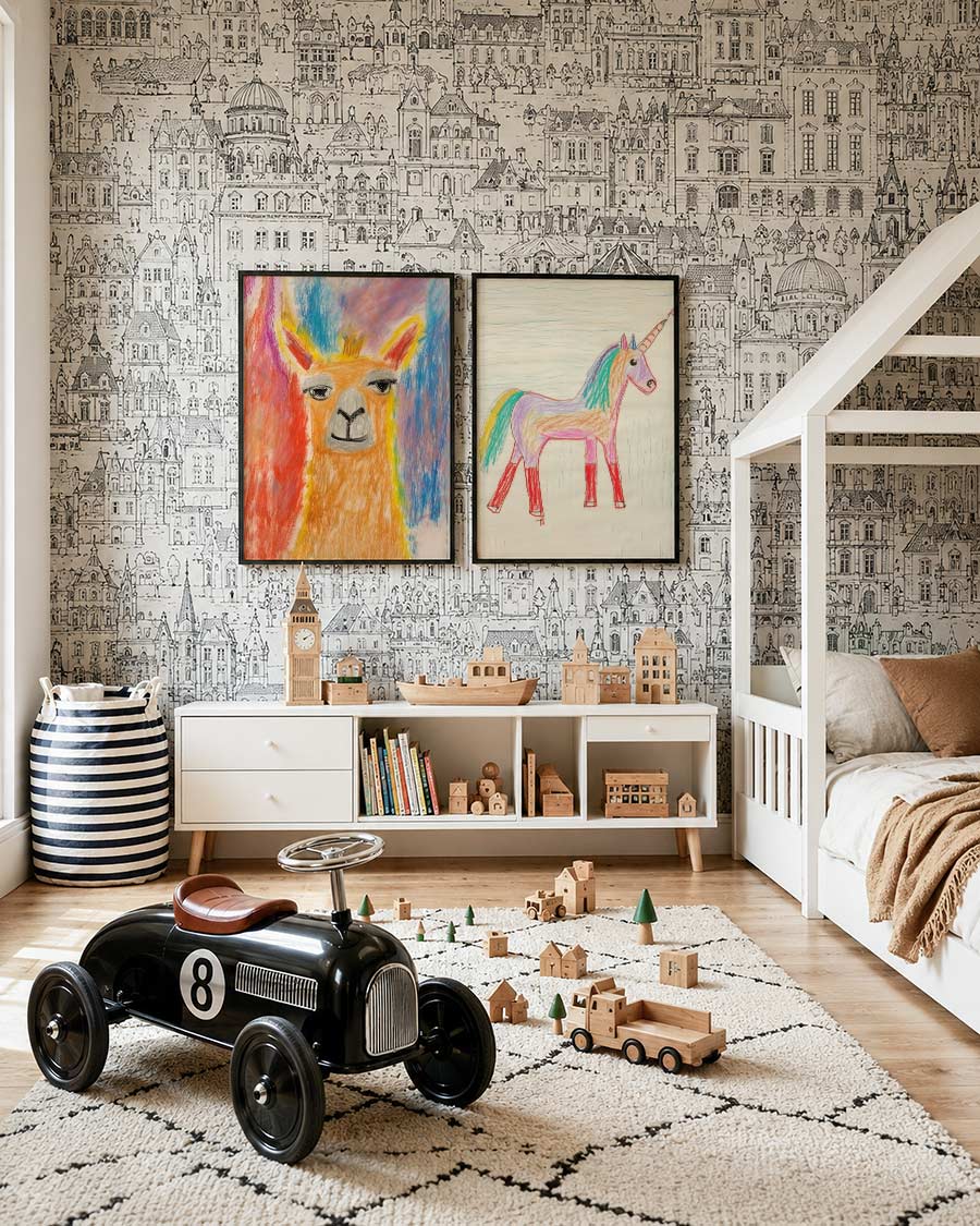 Kleurrijke lama Posterset