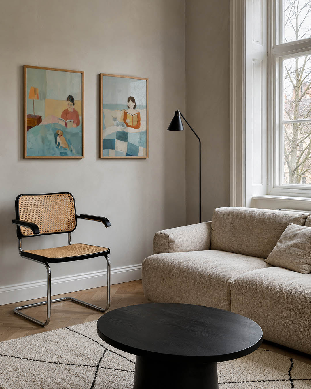 Rustige leeshoek Posterset