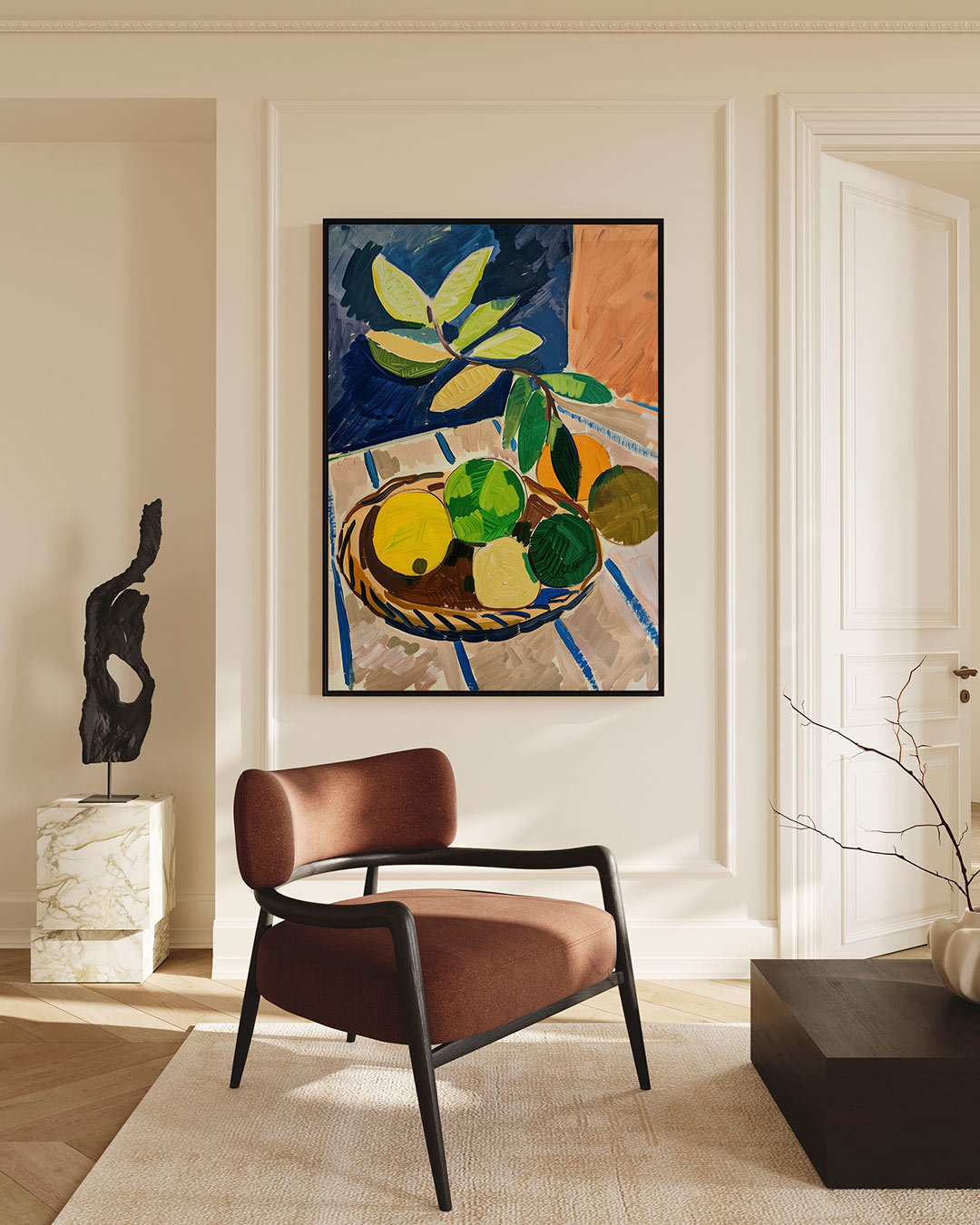 Fruit en bladeren Kunstwerk