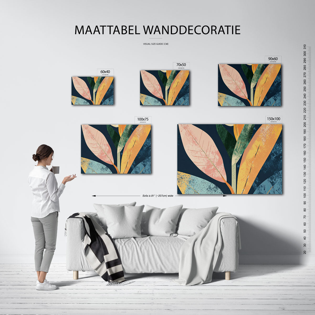 Organische bladvormen Kunstwerk
