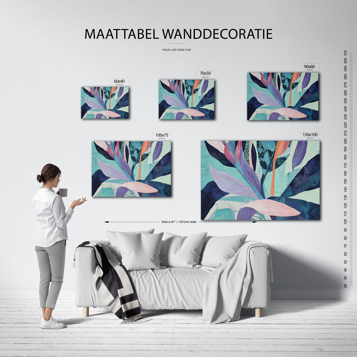 Vloeiende kleurencompositie Kunstwerk