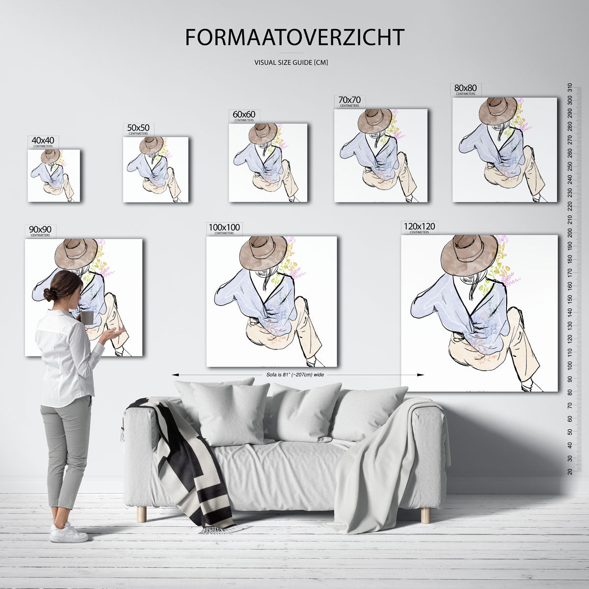 Vrouw met hoed Poster