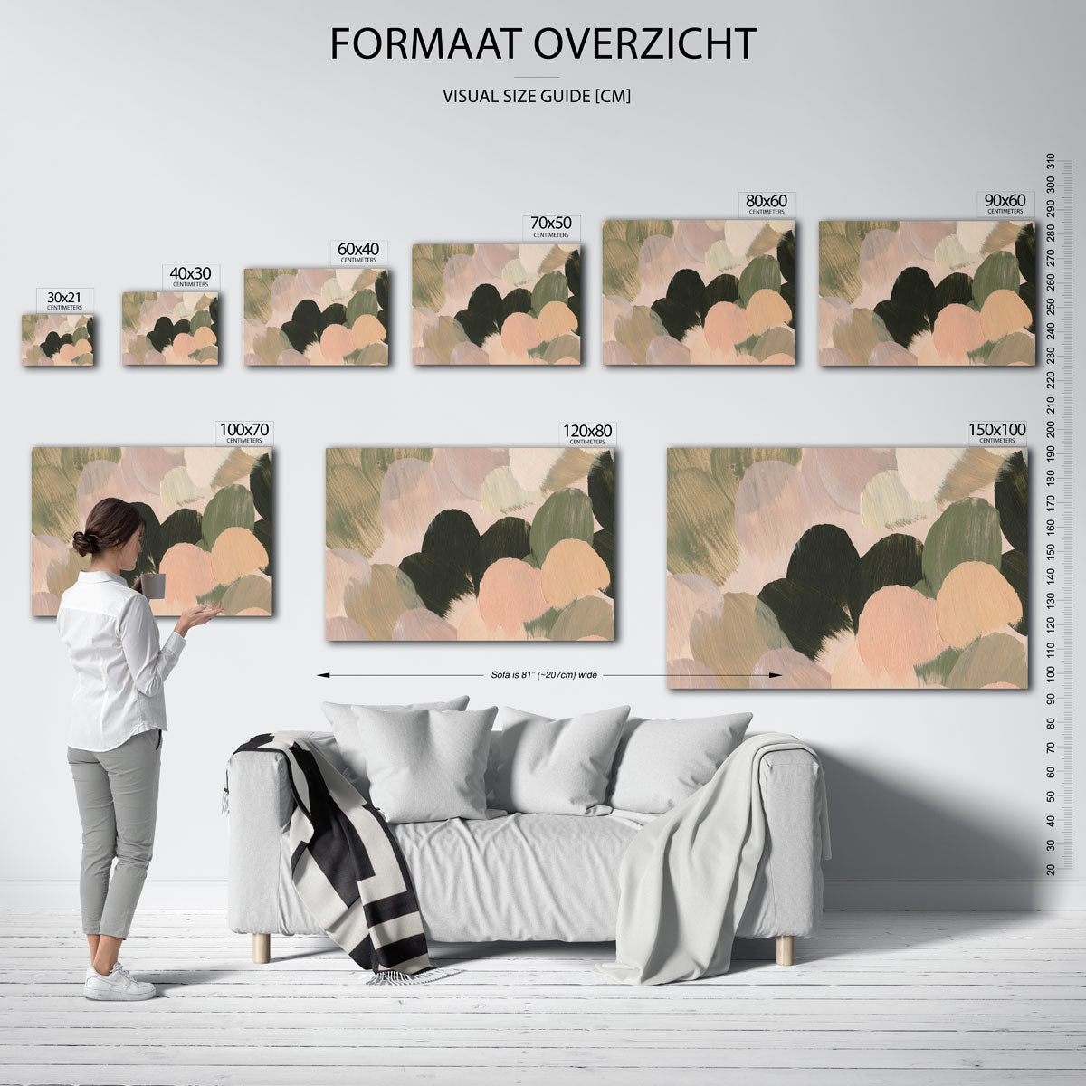 Abstracte penseelstreken Poster