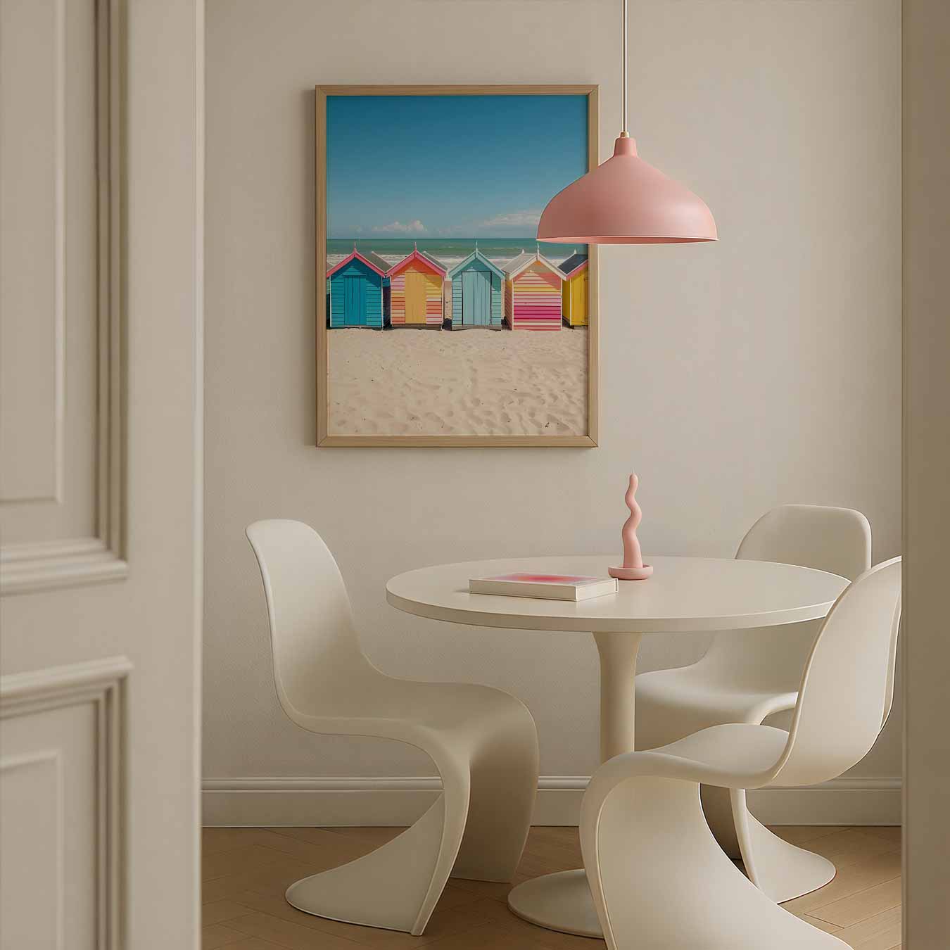 Strandhuisjes Vol Kleurenpracht Poster-WallArtistic
