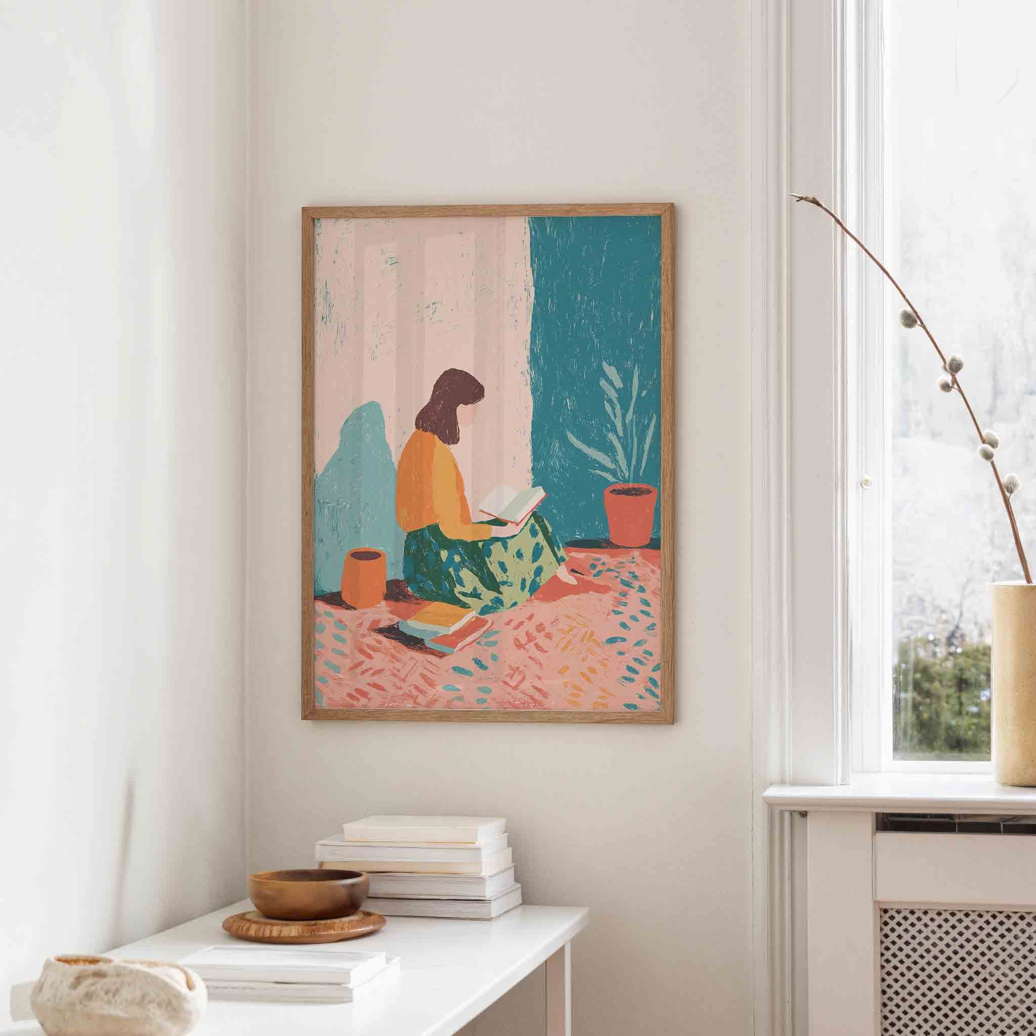 Lezende vrouw Poster