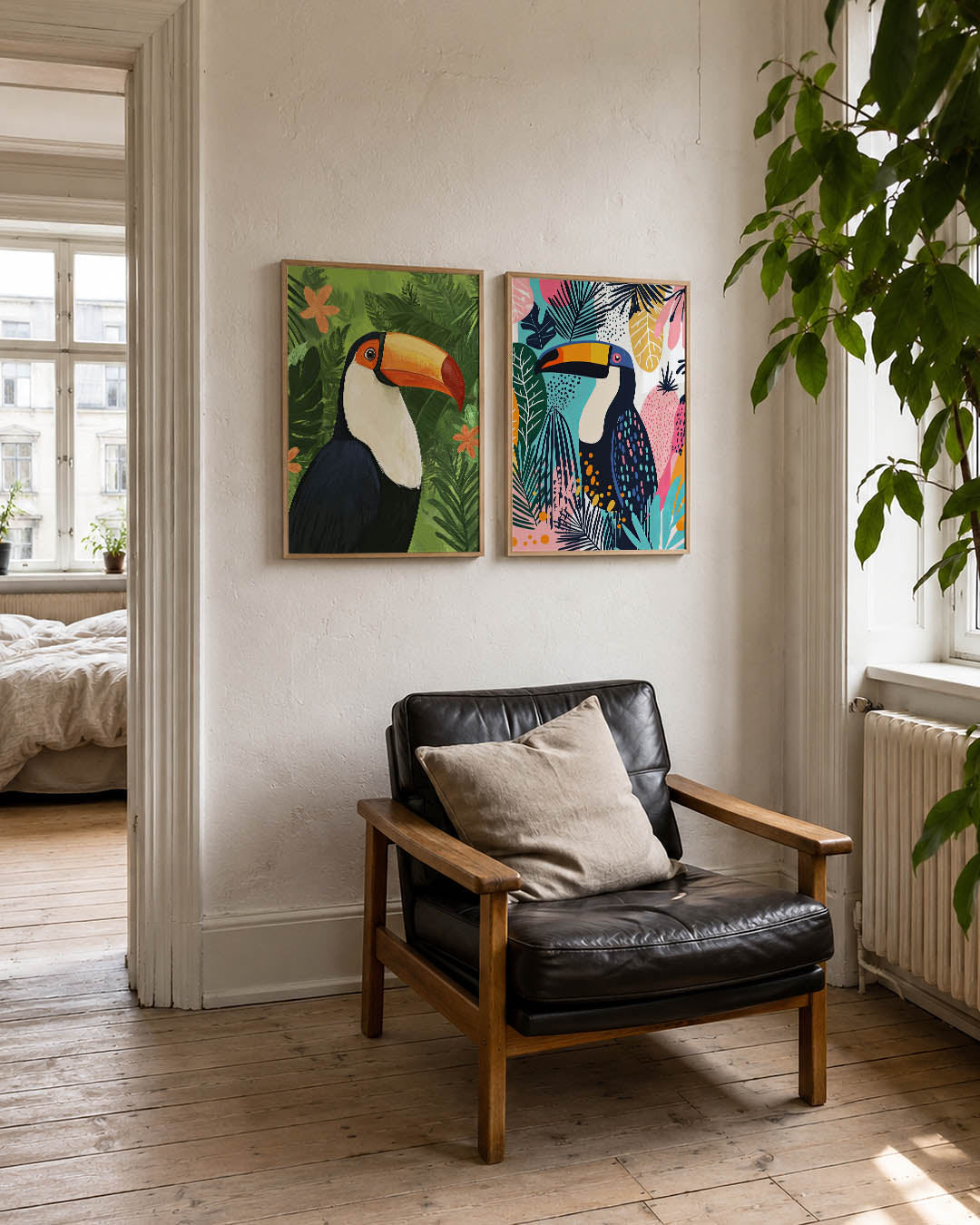 Tropische vogelkleuren Posterset