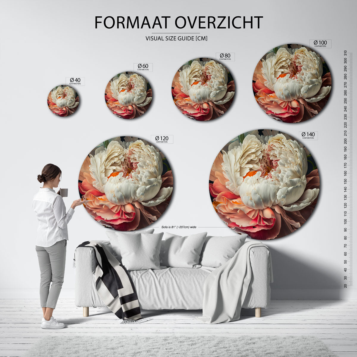 Bloemrijke pracht Muurcirkel