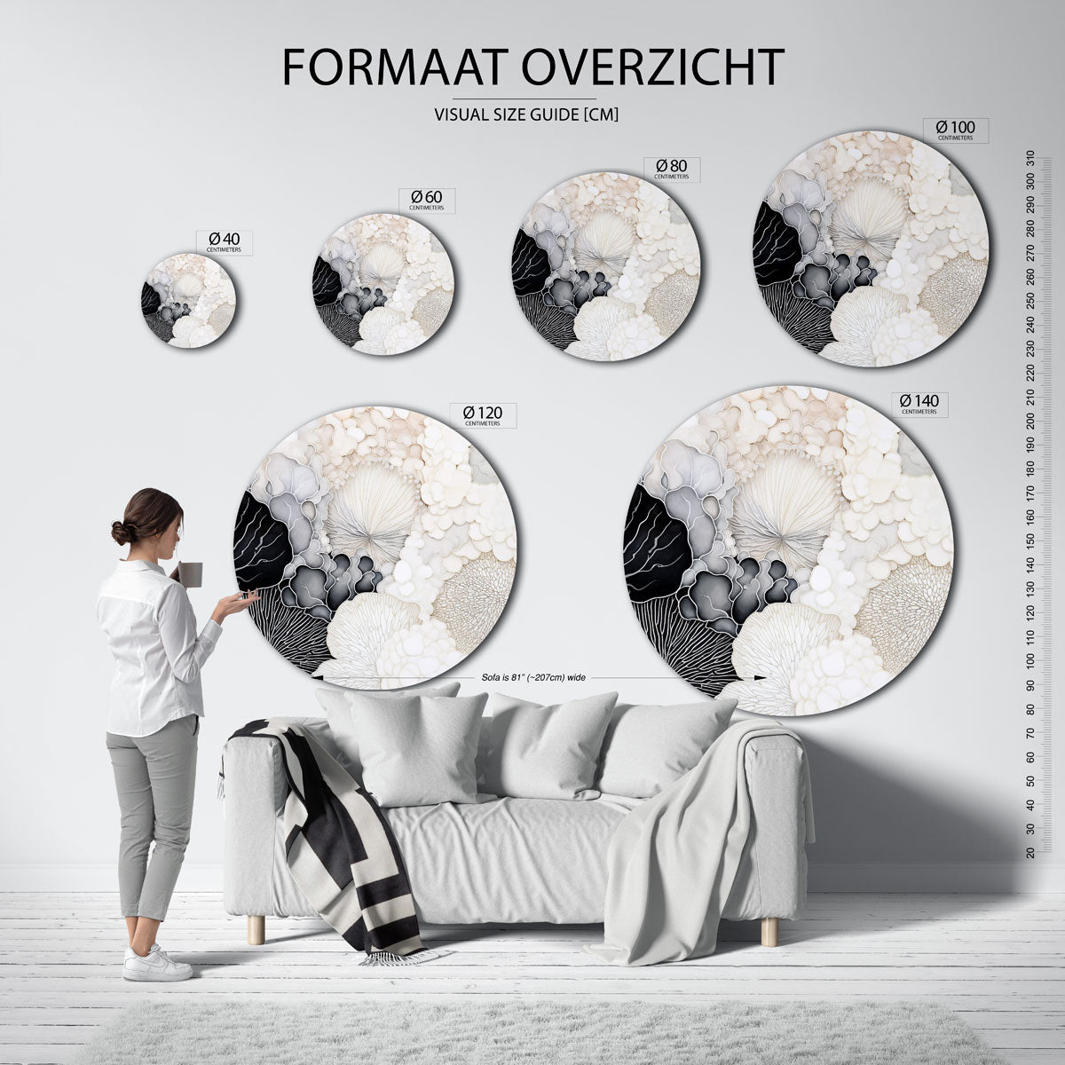 Organische vormen Muurcirkel