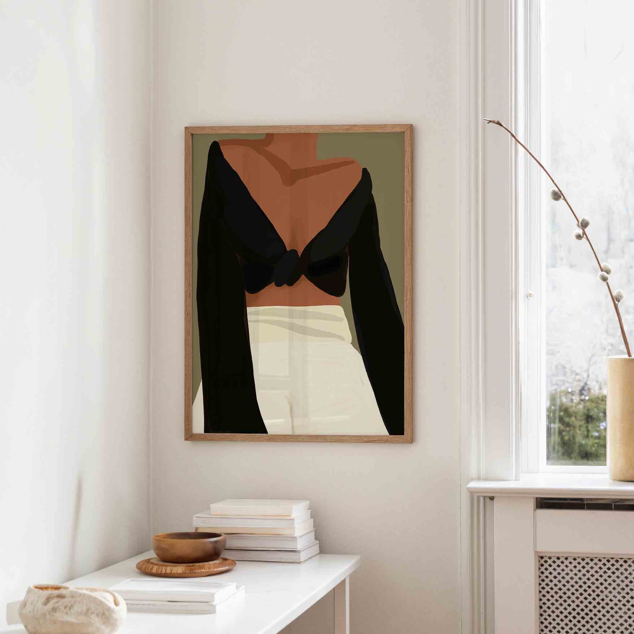 Vrouw in zwarte top Poster
