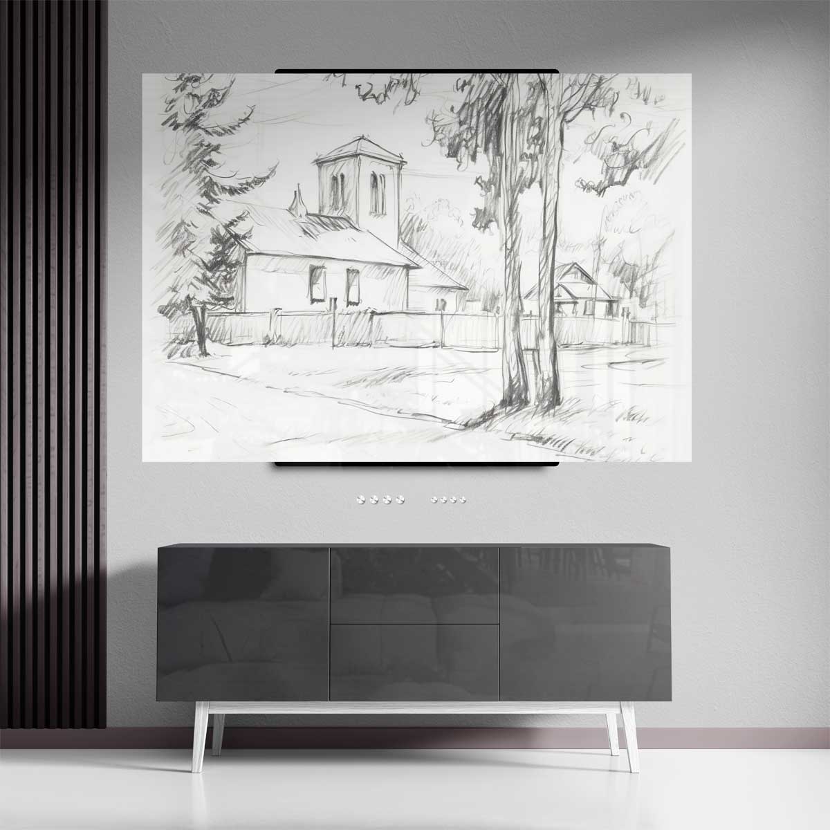 Rustiek Dorpstafereel Kunstwerk-canvas-dibond-plexiglas-wanddecoratie-WallArtistic