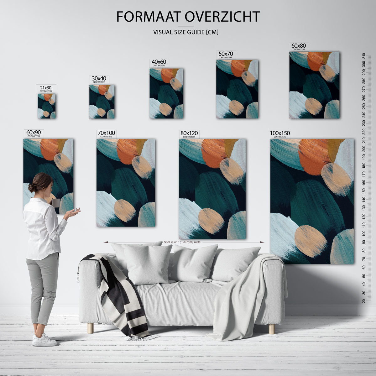 Abstracte penseelstreken Poster