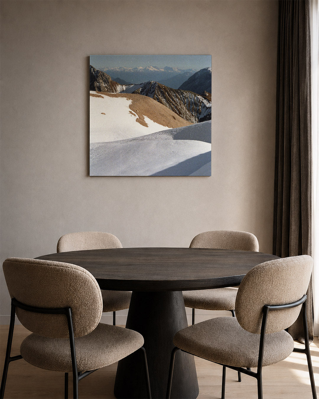 Berglandschap met sneeuw Kunstwerk