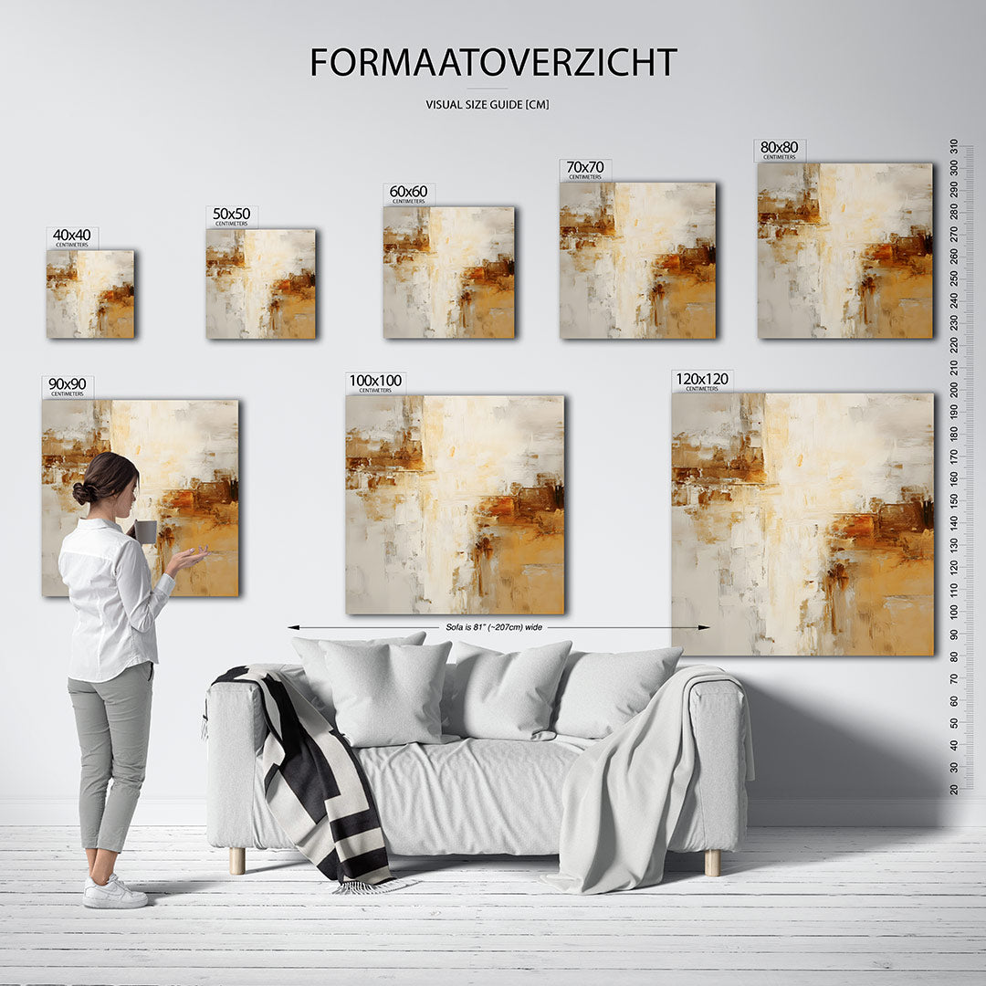 Warme kleuren compositie Kunstwerk