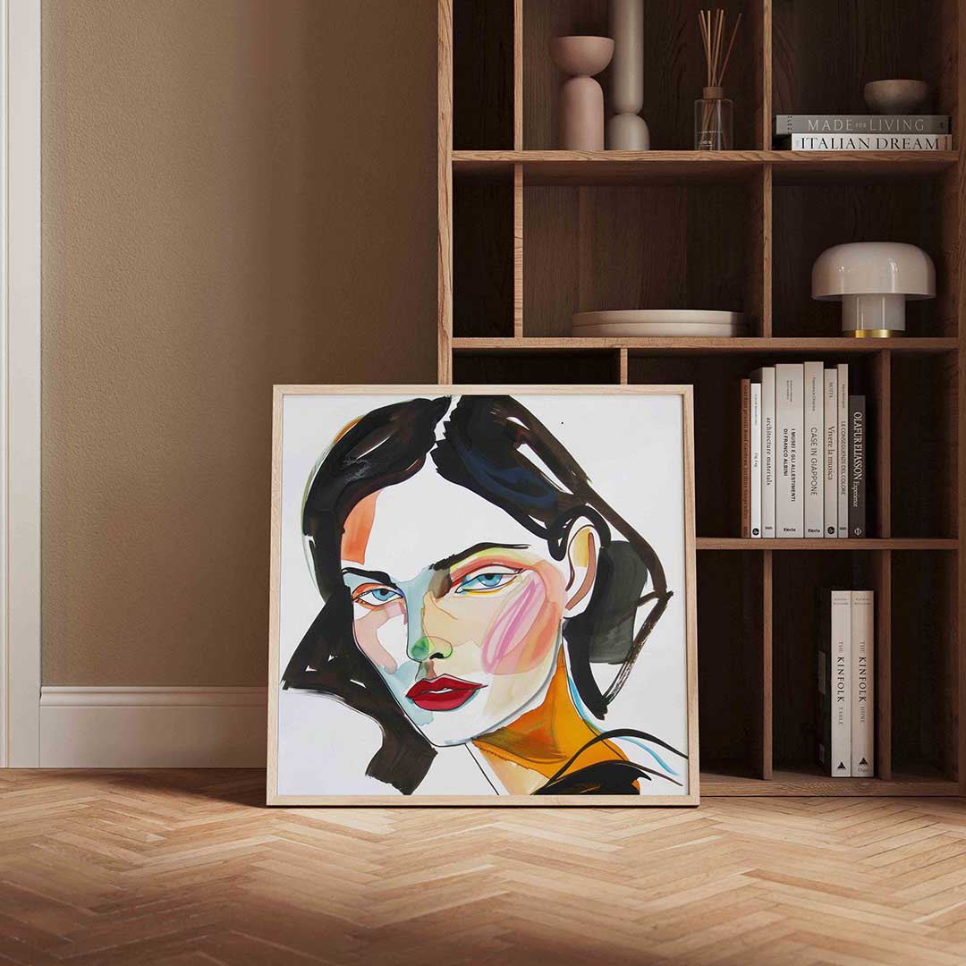 Portret met kleurrijke accenten Poster