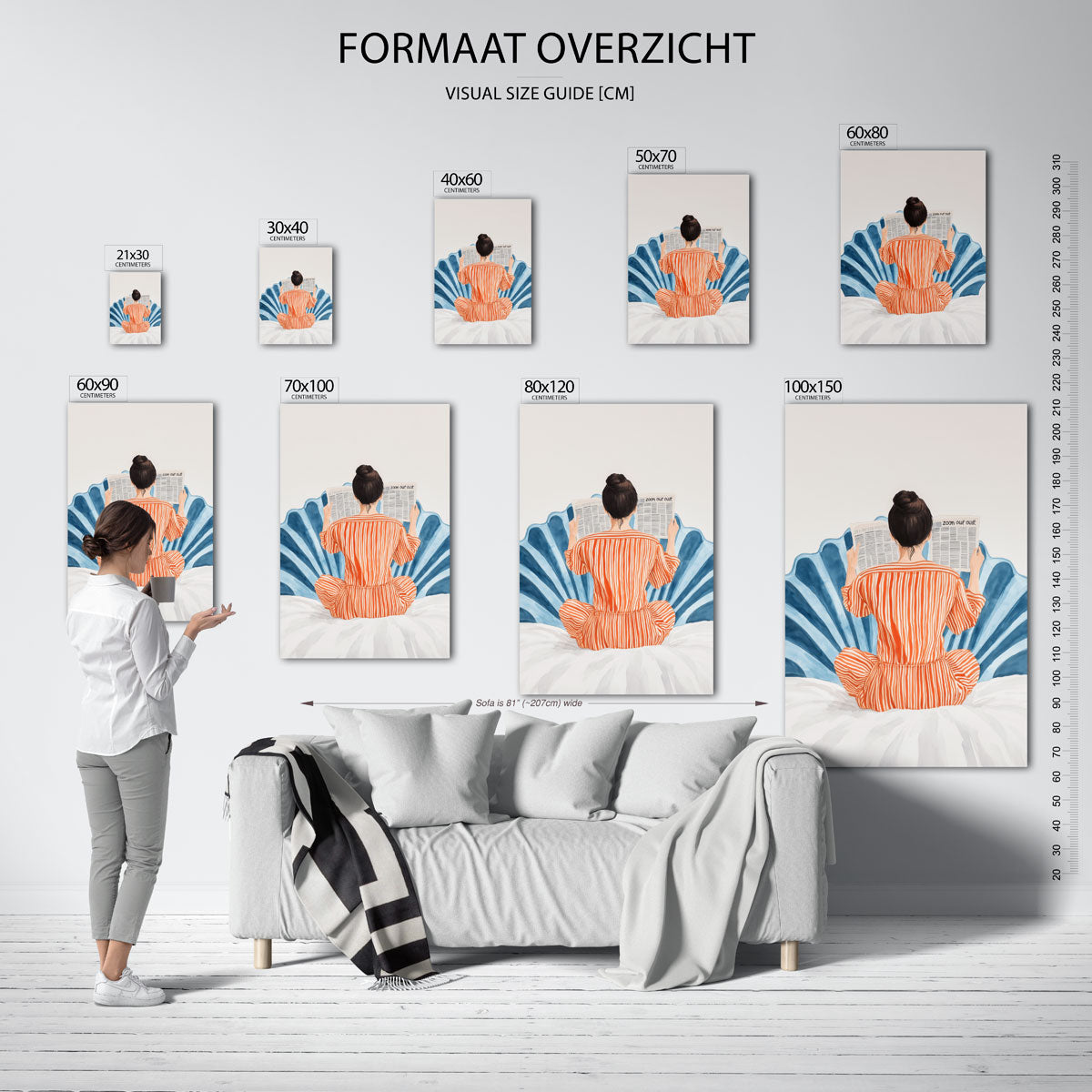 Vrouw met krant Poster