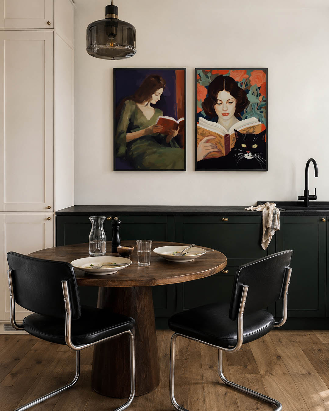 Lezende vrouw Posterset
