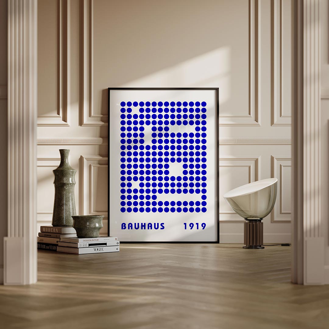 Puntstructuur blauw Poster