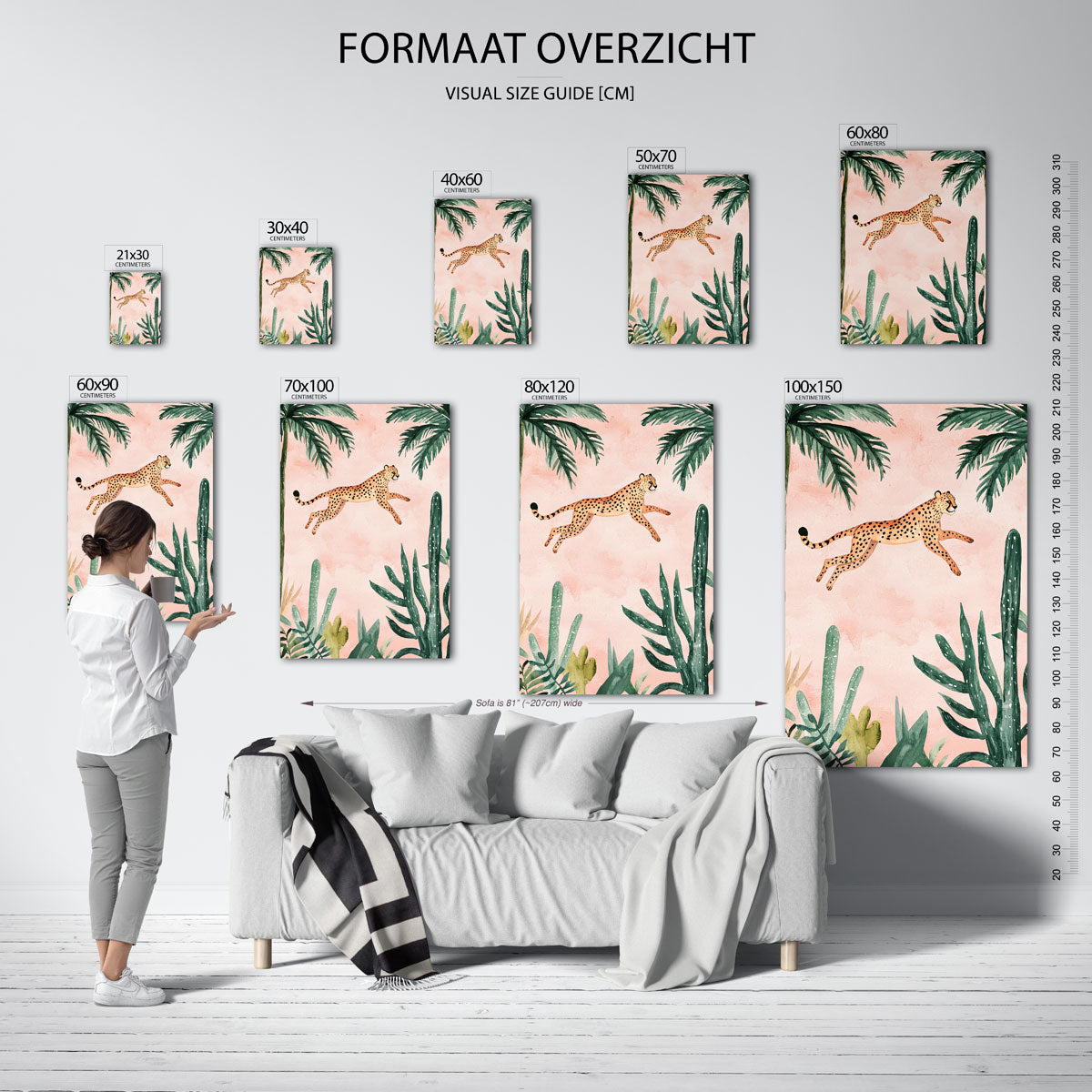 Springende luipaard Poster