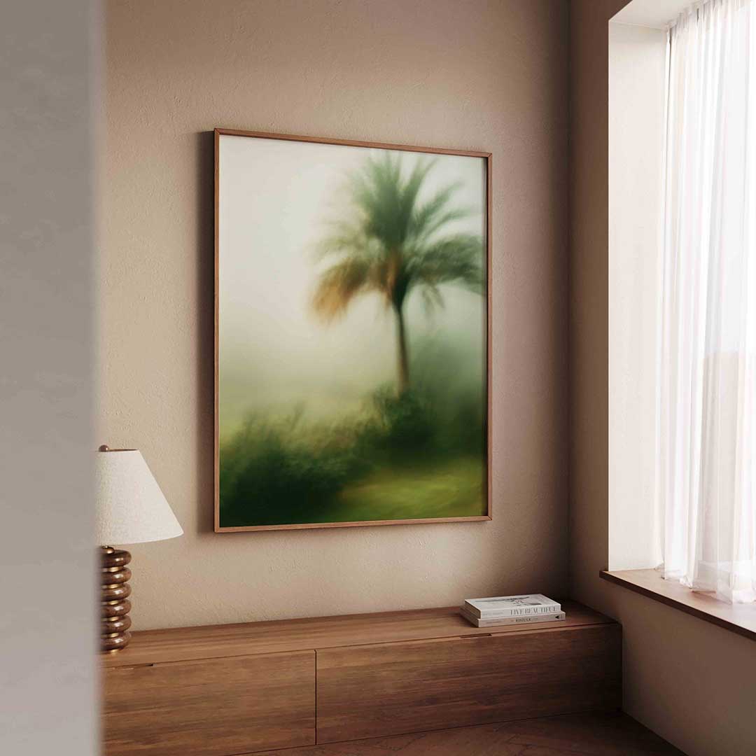 Vervagende palmboom Poster
