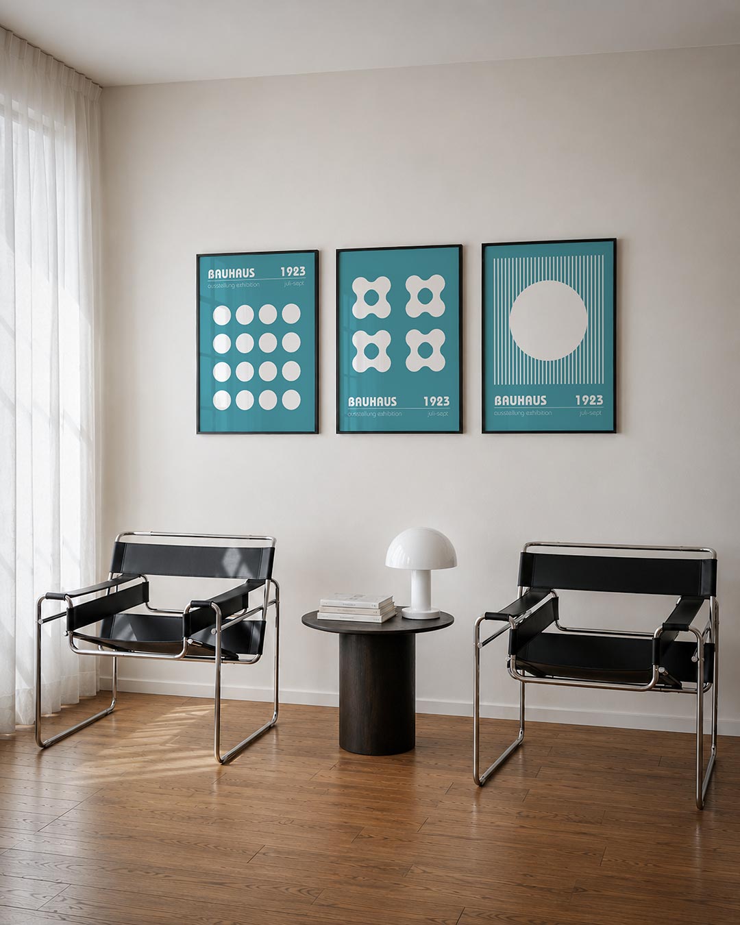 Cirkelpatroon blauw Posterset