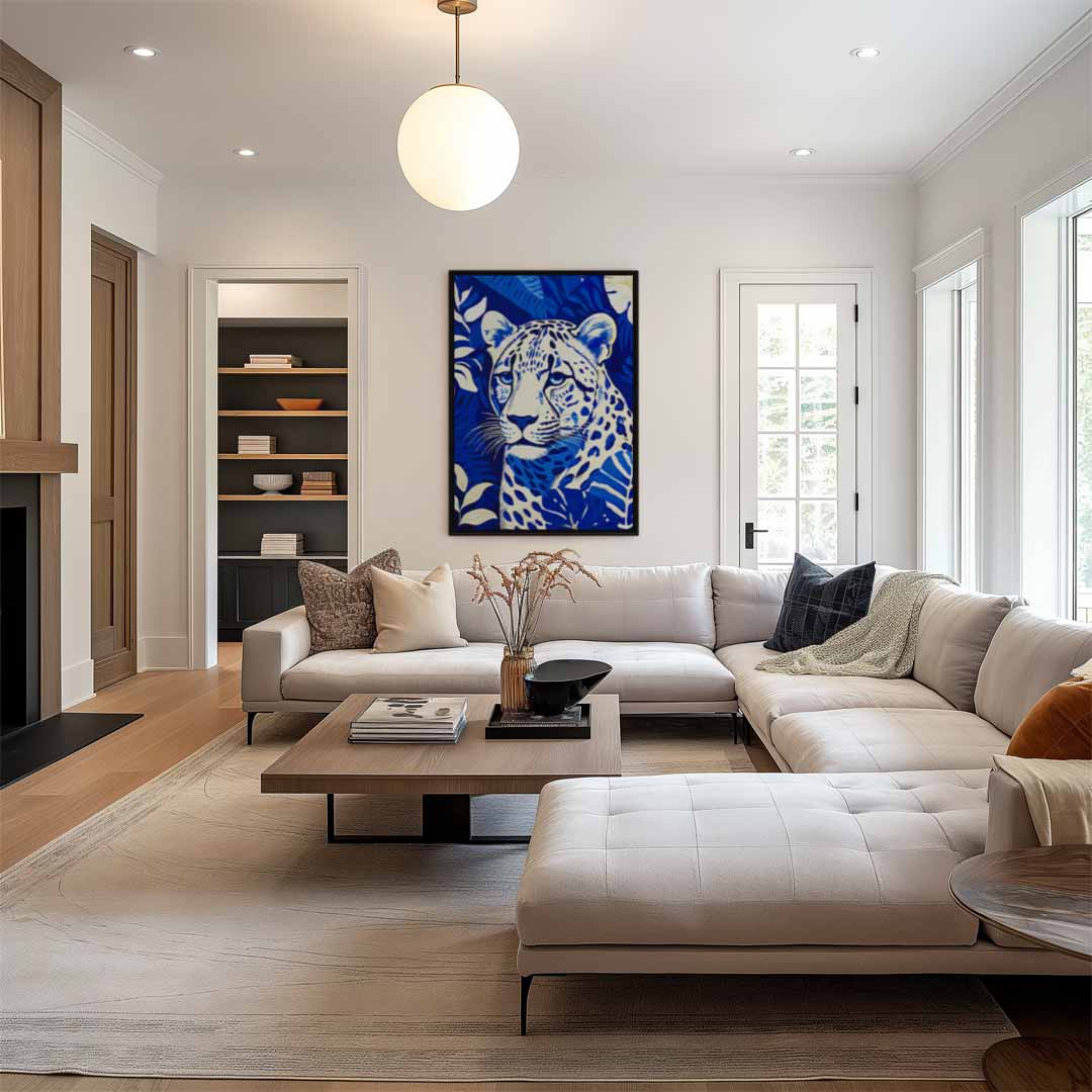 Kunstwerk „Blauer Dschungelleopard“