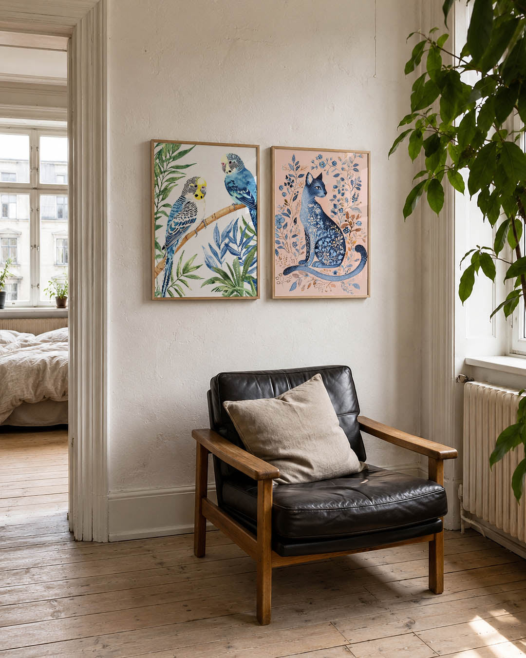 Vogels en bladeren Posterset