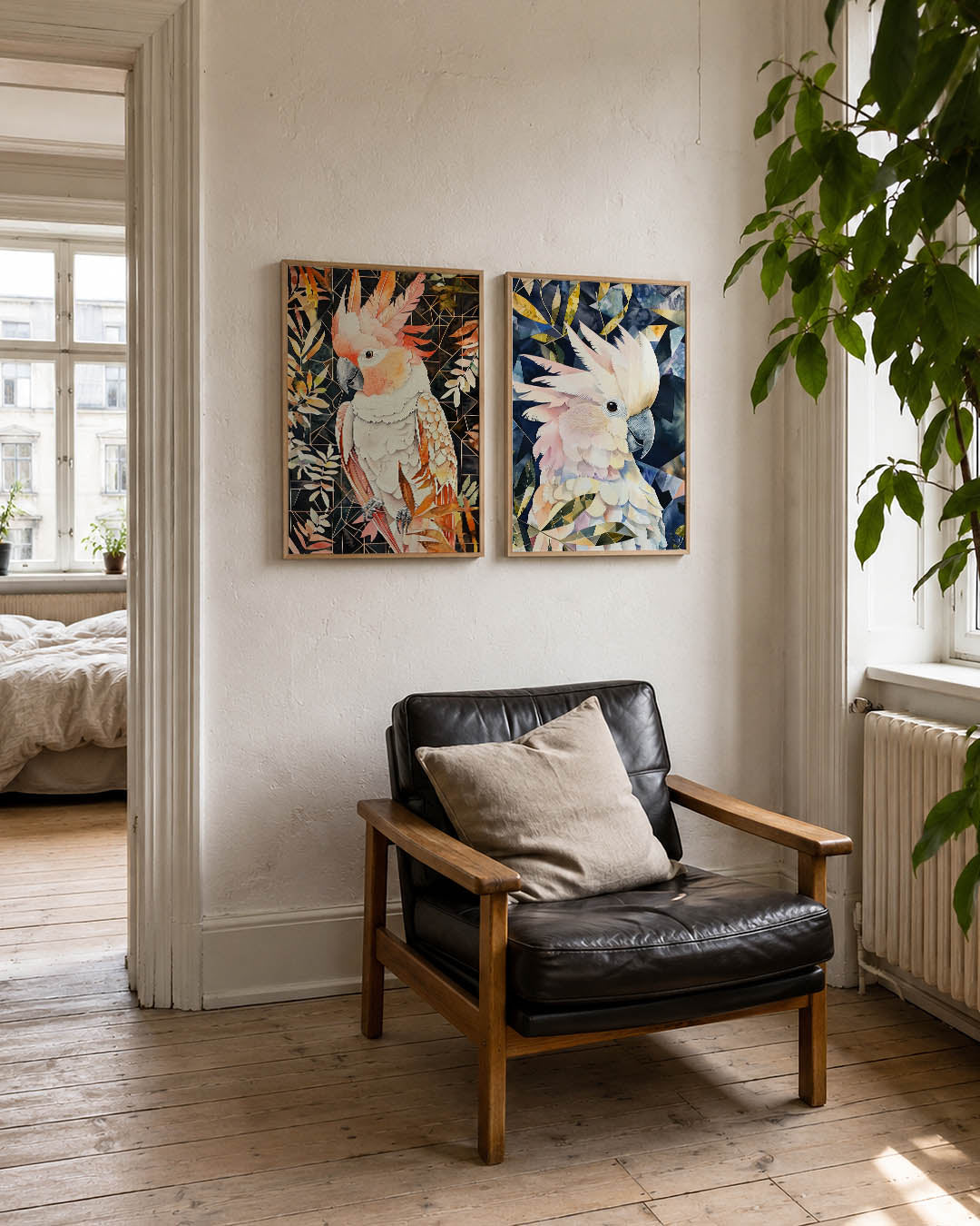 Vogel en bladpatronen Posterset